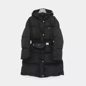26FW 삼각로고 리나일론 포켓 벨티드 후드 롱패딩 여성 자켓 29Y395 1WQ8 F0002
