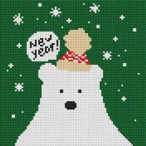 북극곰 (캔버스) 보석십자수 25x25