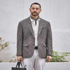 ITALY MARLANE 코튼린넨 자켓_브라운 (릴렉스핏)_SJAVB93NSH