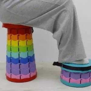 간이 간이의자 레인보우 아코디언 폴딩 무지개 의자 휴대용 발받침대
