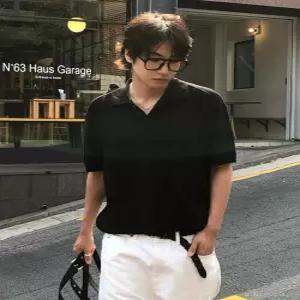 [매장정품] 드로우핏 쿨링 모달 하프 카라 니트 [BLACK] DFKN4203BK