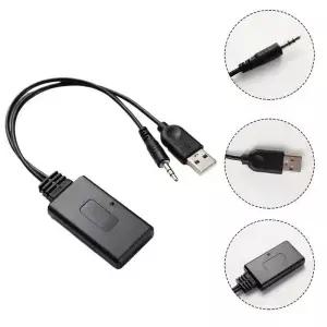 차량용 무선 리시버 USB 35mm Aux 미디어 범용 블루투스 호환 음악 플레이어 오디오 케이블 어댑터