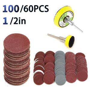 60pc 2/1 인치 샌딩 디스크 패드 세트 100-3000 그릿 연마 로타리 도구 샌드페이퍼 액세서리 Dropshipping
