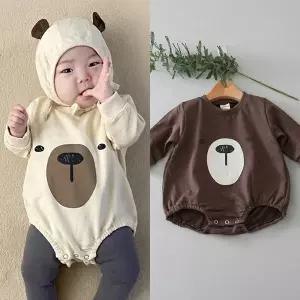 [키즈켈리]곰돌이 보넷 바디 슈트 / 아기옷 신생아옷 바디슈트 바디수트