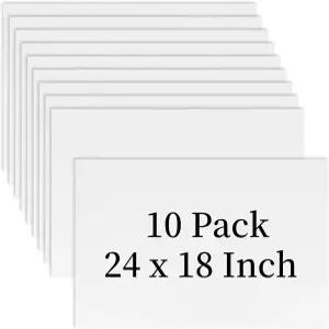 10 팩 18인치 x 24인치 대형 흰색 골판 플라스틱 간판 빈 보드 양면 차고 세일 렌트 생일 파티