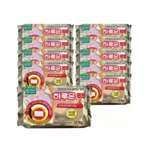 하루온팩 붙이는 핫팩 100매 대용량 캠핑 등산 골프