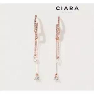 [씨아라]CIARA 14K Mantova 브릴란테 투라인 드랍 귀걸이(SilverPin)
