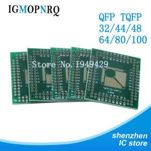 5PCS FQFP 32 44 64 80 100 to DIP Transfer Board Pin Pitch Adapter NEW