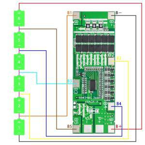 리튬 이온 배터리 보호 보드, Ebike 스쿠터용 밸런스 포함, 태양광 조명 Bms Pcb, 6S, 40A, 24V, 18650