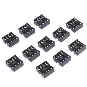 DIP-8PIC 라운드 홀 8 핀 2.54mm DIP IC 소켓 어댑터, 솔더 타입 칩 베이스 회로 커넥터, 20 개