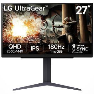 27GS75Q B 27인치 울트라기어 QHD 2560x1440 게이밍 모니터 180Hz O /C 200Hz 1ms IPS G SYNC 호환 AMD