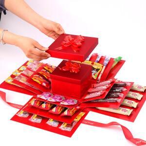 발렌타인데이 생일 결혼기념일 선물 서프라이즈 폭발 상자 수제 조립 간식 DIY 크리스마스용