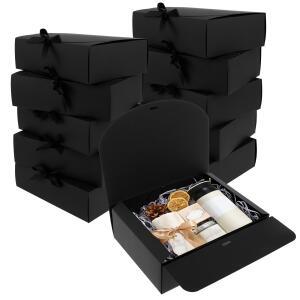 뚜껑과 리본이 달린 10Pcs 선물 상자 발렌타인 데이 포장 결혼식 생일을위한 대용량 장식