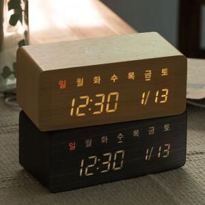 [NS홈쇼핑]플라이토 우드 무선충전 데이트 LED 탁상시계 시즌2[34237388]