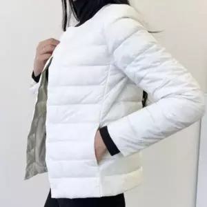 자켓라운드넥 가을점퍼 패딩 가벼운 여자 간절기점퍼 패딩자켓 바람막이재킷 오리털재킷 경량패딩 패딩조끼