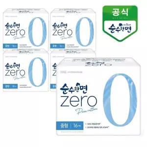 [깨끗한나라] 순수한면 제로zero 중형 16개입x5팩