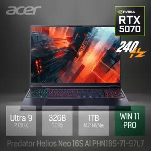 ⓒ 에이서 프레데터 헬리오스 네오 16S 슬림 AI PHN16S-71-97L7 32GB 1TB WIN11 / 고성능 게임 노트북
