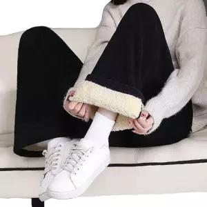 겨울기모바지 겨울 여성 융털 팬츠 데일리 밴딩 코듀로이 털바지
