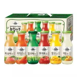 웅진 가야농장 종합음료세트 180ml 12병 식품 음료 간식 커피 다과