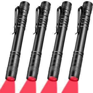 1/4PCS 빨간불 손전등 레드 LED 펜 라이트 천문학 항공 야간 관찰 등 슈퍼 밝은 토치