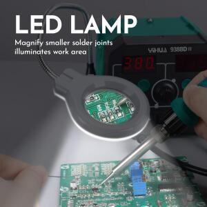 YIHUA 938BD-II 740W 뜨거운 공기 총 BGA 재 작업 스테이션 SMD 납땜 인두 디 솔더링 LED 램프 디지털 디