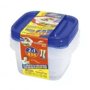 슈마켓 쿨라라 정사각 1L 반찬통 밀폐용기 소분용기 3P