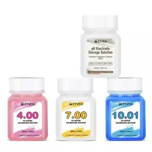 EZTOCH pH 4 7 10 교정 용액 키트 프로브 포함 보관액*1 각 50ml 1.69fl oz 완충액 4.00 7.00 10.01 물