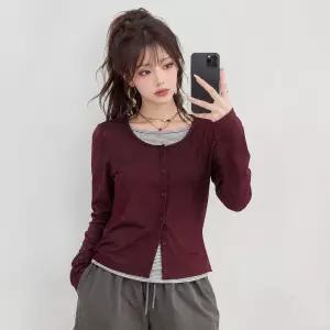 [체이스컬트] [3Color] W 골지 레이어드 티셔츠