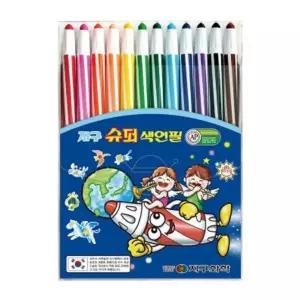 슈퍼 색연필 12색 유치원 색연필 초등 채점용 화 그림 수채 유아 색펜 어린이 세트 미술 집 학생