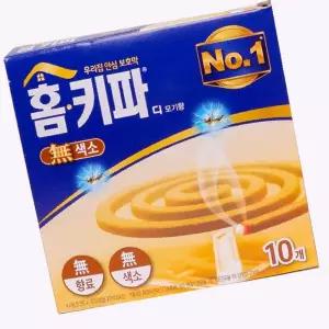 홈키파 디 모기향 무색소10개입 야외용