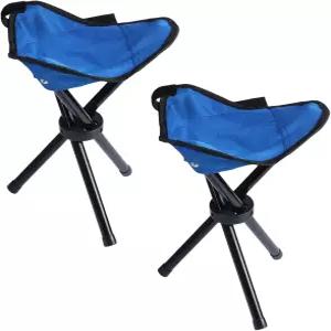 Stitokg 2 PCS 여행용 접이식 캠핑 의자 12인치 삼각대 시트 220파운드 최대 무게 야외 휴대용 가벼운 낚시