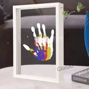 DIY 나무 액자 손도장 사진 키트 6가지 페인트 펜 지우개 붓 가족 기념품