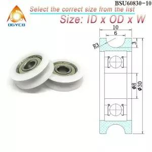 2pcs 8x30x10 POM 풀리 U 그루브 트랙 롤러 BSU6083010 플라스틱 가이드 휠 8X30X10 폴리포름알데히드 코팅