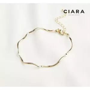 [씨아라]CIARA 16K Lazio 커브드파이프 진주 팔찌(GoldPlated)
