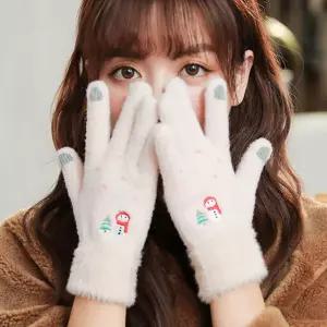겨울 울니트 장갑 스마트 터치가능 눈사람 골지장갑