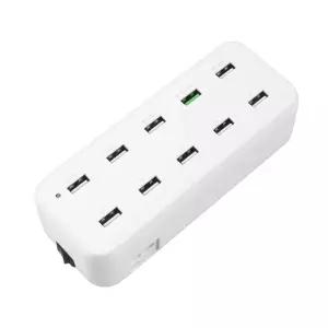 COMS 퀵차지 2.0 지원/USB 10포트 멀티충전기 White