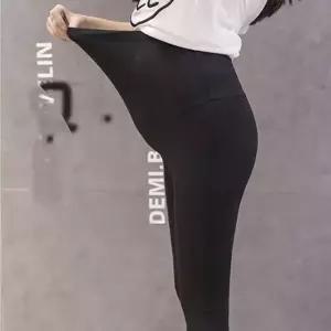 임산부 여름 패션레깅스 7부 스판 단추 조절 바지 사이즈 면 임부 편한 고무줄 빅