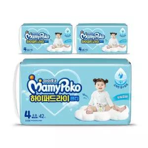 마미포코 하이퍼 드라이 팬티 기저귀 여아 대형 42P 3팩 GST MNS