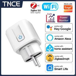 TNCE TUYA 스마트 플러그 WiFi OR Zigbee3.0 소켓 EU 16A/20A 전력 모니터 타이밍 기능 음성 제어 Alexa Go
