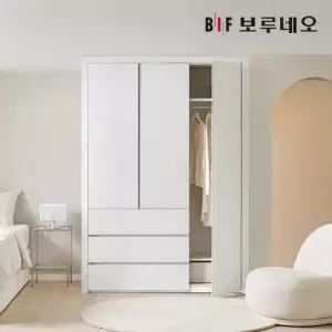 보루네오 E0 네오 3단서랍 여닫이 작은방 붙박이장 10cm