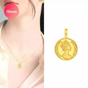 [골드퀸즈] 24K 할로우 순금 엘리자베스 10mm 코인 펜던트