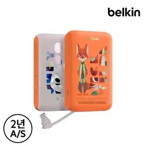 [벨킨] 디즈니 주토피아 C타입 케이블 일체형 20W 10000mAh 보조배터리 BPB021OG