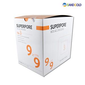 밴드골드 멸균 드레싱밴드 슈퍼포아 3호 9cm X 9cm 50매입 운드드레싱 대용량반창고 수퍼포아