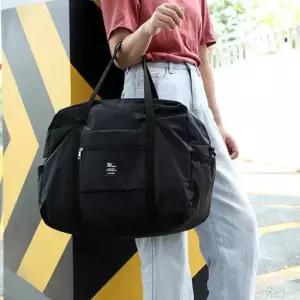 블랙 폴리 캐리어 보조백 포켓 여행가방 넉넉한수납 트레블백 캐리어보조가방 보스턴백
