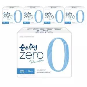 [순수한면] 깨끗한나라 순수한면 제로 Zero 생리대 중형 16Px5팩