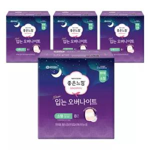 좋은느낌 입는 오버나이트, 소형, 8매, 4개