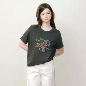 나이스클랍 SOFT BLOOM EMBROIDERY T-SHIRT X265PWT403