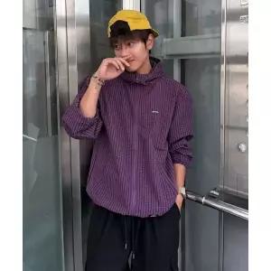디키즈 DICKIES 그리드 체크 라이트 윈드브레이커 Purple 315100
