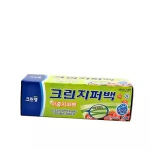 크린랩 크린 이중지퍼백 소형 18x20cm (20매) 냉장 냉동겸용 위생봉투
