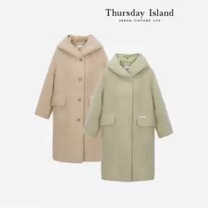 써스데이아일랜드 [Thursday Island] 숄카라 후드 롱 코트 T238MCT635W)